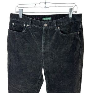 Ralph Lauren Corduroy Pants Womens High Rise Pockets 90s Y2K 80s Grunge Black 10